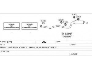 MTS C370259022627 išmetimo sistema 
 Išmetimo sistema -> Išmetimo sistema, visa