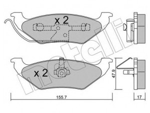 METELLI 22-0624-0 stabdžių trinkelių rinkinys, diskinis stabdys 
 Techninės priežiūros dalys -> Papildomas remontas
05014036AA