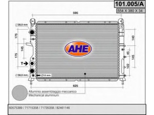 AHE 101.005/A radiatorius, variklio aušinimas 
 Aušinimo sistema -> Radiatorius/alyvos aušintuvas -> Radiatorius/dalys