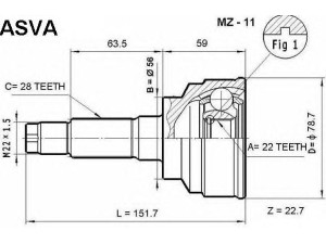 ASVA MZ-11 jungčių komplektas, kardaninis velenas 
 Ratų pavara -> Sujungimai/komplektas
F062-22-510, F062-22-510A, 0K2N2 25 40
