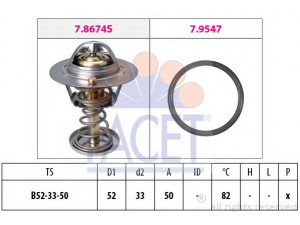 FACET 7.8674 termostatas, aušinimo skystis 
 Aušinimo sistema -> Termostatas/tarpiklis -> Thermostat