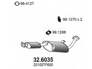 ASSO 32.6035 vidurinis duslintuvas 
 Išmetimo sistema -> Duslintuvas
1953188, 1956102, 1960323, 201000F600