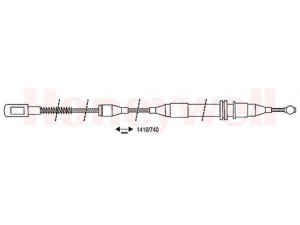 BENDIX 431254B trosas, stovėjimo stabdys 
 Stabdžių sistema -> Valdymo svirtys/trosai
522572, 90223404, 90223404