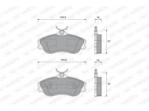 WEEN 151-1451 stabdžių trinkelių rinkinys, diskinis stabdys 
 Techninės priežiūros dalys -> Papildomas remontas
895698151, 895698151B