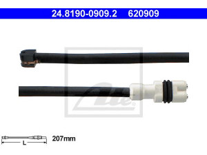 ATE 24.8190-0909.2 įspėjimo kontaktas, stabdžių trinkelių susidėvėjimas 
 Stabdžių sistema -> Susidėvėjimo indikatorius, stabdžių trinkelės
928 612 315 02