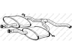 BOSAL 154-745 vidurinis duslintuvas 
 Išmetimo sistema -> Duslintuvas
5019353, 6125030, 6125031, 6129595