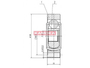 KAMOKA 9196 jungčių komplektas, kardaninis velenas 
 Ratų pavara -> Sujungimai/komplektas
701 407 331 A