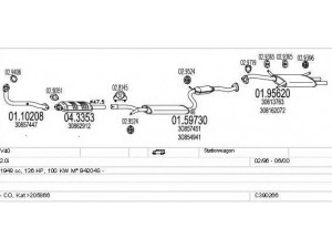 MTS C390266002273 išmetimo sistema 
 Išmetimo sistema -> Išmetimo sistema, visa