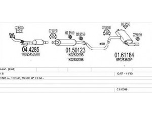 MTS C310398022826 išmetimo sistema 
 Išmetimo sistema -> Išmetimo sistema, visa
