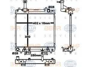 HELLA 8MK 376 792-431 radiatorius, variklio aušinimas 
 Aušinimo sistema -> Radiatorius/alyvos aušintuvas -> Radiatorius/dalys
21400-4A00E