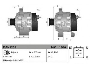 DENSO DAN1209 kintamosios srovės generatorius 
 Elektros įranga -> Kint. sr. generatorius/dalys -> Kintamosios srovės generatorius
27060-51030