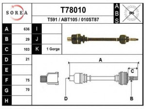 EAI T78010 kardaninis velenas 
 Ratų pavara -> Kardaninis velenas
GCV1101