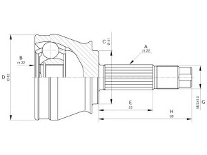 OPEN PARTS CVJ5595.10 jungčių komplektas, kardaninis velenas 
 Ratų pavara -> Sujungimai/komplektas
0046307366, 46307366