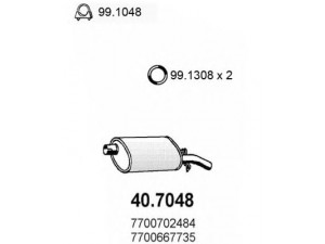 ASSO 40.7048 galinis duslintuvas 
 Išmetimo sistema -> Duslintuvas
7700644963, 7700667735, 7700702484