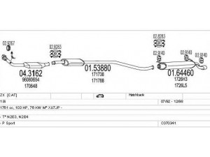MTS C070341001286 išmetimo sistema 
 Išmetimo sistema -> Išmetimo sistema, visa