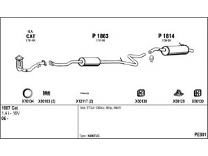 FENNO PE801 išmetimo sistema 
 Išmetimo sistema -> Išmetimo sistema, visa
