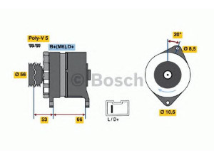 BOSCH 0 986 036 480 kintamosios srovės generatorius 
 Elektros įranga -> Kint. sr. generatorius/dalys -> Kintamosios srovės generatorius
5705 97, 5705 99, 95 653 968, 96 016 744