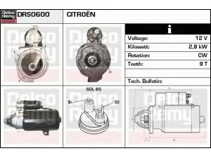 DELCO REMY DRS0600 starteris 
 Elektros įranga -> Starterio sistema -> Starteris
580285, 5802P7, 75491933, 91535746