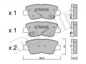 METELLI 22-0886-1 stabdžių trinkelių rinkinys, diskinis stabdys 
 Techninės priežiūros dalys -> Papildomas remontas
58302-1RA30, 58302-2VA30, 58302-2VA50