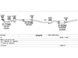 MTS C290117003572 išmetimo sistema 
 Išmetimo sistema -> Išmetimo sistema, visa