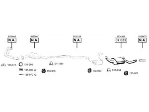 ASMET FO074070 išmetimo sistema 
 Išmetimo sistema -> Išmetimo sistema, visa