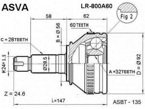 ASVA LR-800A60 jungčių komplektas, kardaninis velenas 
 Ratų pavara -> Sujungimai/komplektas
GCV 1036, GCV 1037