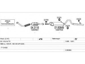 MTS C350069004931 išmetimo sistema 
 Išmetimo sistema -> Išmetimo sistema, visa