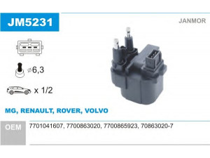 JANMOR JM5231 ritė, uždegimas 
 Kibirkšties / kaitinamasis uždegimas -> Uždegimo ritė
7700863020, 7700865923, 7701041607