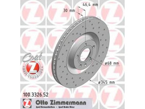 ZIMMERMANN 100.3326.52 stabdžių diskas 
 Stabdžių sistema -> Diskinis stabdys -> Stabdžių diskas
8E0 615 301 K, 8E0 615 301 T