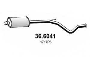 ASSO 36.6041 vidurinis duslintuvas 
 Išmetimo sistema -> Duslintuvas
1717P6, 1717W9, 1717WT, 1717P6