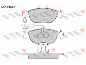 FTE BL1694A2 stabdžių trinkelių rinkinys, diskinis stabdys 
 Techninės priežiūros dalys -> Papildomas remontas
006071713144, 9947936