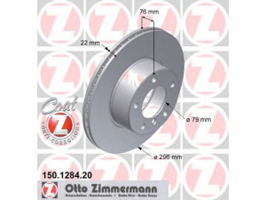 ZIMMERMANN 150.1284.20 stabdžių diskas 
 Stabdžių sistema -> Diskinis stabdys -> Stabdžių diskas
3411 1 163 013, 3411 1 163 081