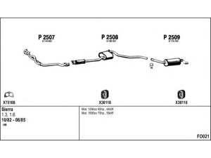 FENNO FO021 išmetimo sistema 
 Išmetimo sistema -> Išmetimo sistema, visa