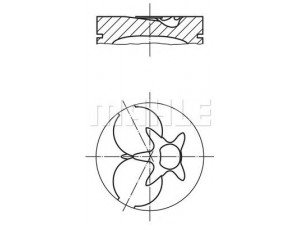 MAHLE ORIGINAL 002 93 12 stūmoklis 
 Variklis -> Cilindrai/stūmokliai