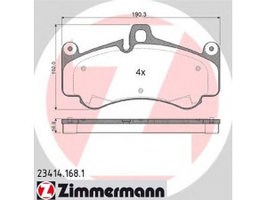 ZIMMERMANN 23414.168.1 stabdžių trinkelių rinkinys, diskinis stabdys 
 Techninės priežiūros dalys -> Papildomas remontas
980 351 939 00, 996 351 948 00