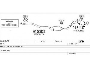 MTS C050390025139 išmetimo sistema 
 Išmetimo sistema -> Išmetimo sistema, visa