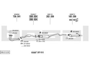 BOSAL 088.013.50 išmetimo sistema 
 Išmetimo sistema -> Išmetimo sistema, visa