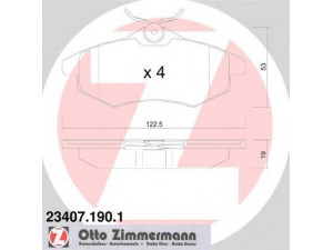 ZIMMERMANN 23407.190.1 stabdžių trinkelių rinkinys, diskinis stabdys 
 Techninės priežiūros dalys -> Papildomas remontas
425236, 425258, 425345, 425384
