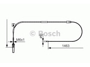 BOSCH 1 987 482 130 trosas, stovėjimo stabdys 
 Stabdžių sistema -> Valdymo svirtys/trosai
414 420 01 85, A 414 420 01 85