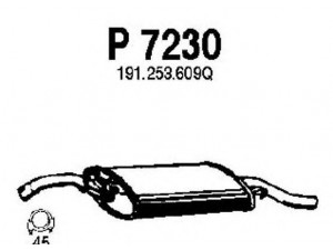 FENNO P7230 galinis duslintuvas 
 Išmetimo sistema -> Duslintuvas
191253609BJ, 191253609BK, 191253609P