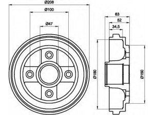 HELLA 8DT 355 300-381 stabdžių būgnas 
 Stabdžių sistema -> Būgninis stabdys -> Stabdžių būgnas
4704595, 9208532, 4351183E50, 4704595