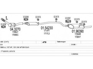 MTS C260539007131 išmetimo sistema 
 Išmetimo sistema -> Išmetimo sistema, visa