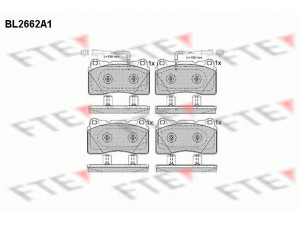 FTE BL2662A1 stabdžių trinkelių rinkinys, diskinis stabdys 
 Techninės priežiūros dalys -> Papildomas remontas
77365490