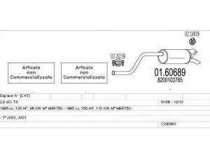 MTS C280883026025 išmetimo sistema 
 Išmetimo sistema -> Išmetimo sistema, visa