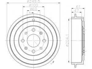 HELLA PAGID 8DT 355 301-101 stabdžių būgnas 
 Stabdžių sistema -> Būgninis stabdys -> Stabdžių būgnas
1609312580, 1611509680, 424754