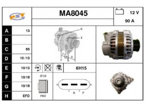 SNRA MA8045 kintamosios srovės generatorius
RF7J18300A, A3TB6581