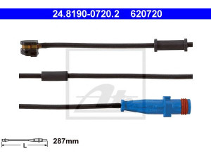 ATE 24.8190-0720.2 įspėjimo kontaktas, stabdžių trinkelių susidėvėjimas 
 Stabdžių sistema -> Susidėvėjimo indikatorius, stabdžių trinkelės
13116560, 62 35 647