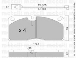 METELLI 22-0269-2K stabdžių trinkelių rinkinys, diskinis stabdys 
 Techninės priežiūros dalys -> Papildomas remontas