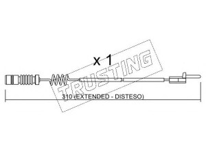 TRUSTING SU.162 įspėjimo kontaktas, stabdžių trinkelių susidėvėjimas 
 Stabdžių sistema -> Susidėvėjimo indikatorius, stabdžių trinkelės
163 54014 17