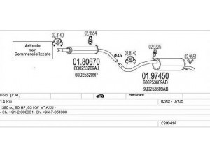 MTS C380414001600 išmetimo sistema 
 Išmetimo sistema -> Išmetimo sistema, visa